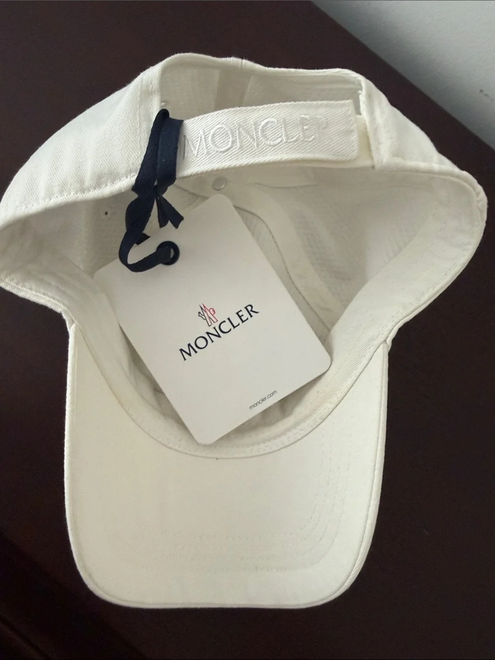 Moncler White Logo Baseball Cap with Patch